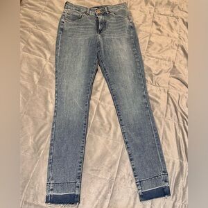 Express High Rise Blue Skinny Jeans
